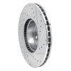 E-Line Drilled & Slotted Silver Brake Rotor, 2011-2018 BMW, Position: Front Left - image 2