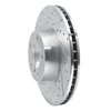 E-Line Drilled & Slotted Silver Brake Rotor, 2011-2018 BMW, Position: Front Left - image 3