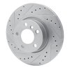 E-Line Drilled & Slotted Silver Brake Rotor, 2011-2018 BMW, Position: Rear Left - image 2