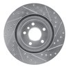 E-Line Drilled & Slotted Silver Brake Rotor, 2011-2018 BMW, Position: Rear Left - image 4