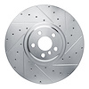 E-Line Drilled & Slotted Silver Brake Rotor, Fits Select Fits Multiple Makes/Models, Position: Right Front - image 1