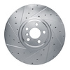 E-Line Drilled & Slotted Silver Brake Rotor, Fits Select Fits Multiple Makes/Models, Position: Left Front - image 1