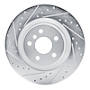 E-Line Drilled & Slotted Silver Brake Rotor, Fits Select Fits Multiple Makes/Models, Position: Rear Left - image 1