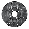 E-Line Drilled & Slotted Silver Brake Rotor, 2002-2006 Mini, Position: Front Left - image 1