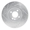 E-Line Drilled & Slotted Silver Brake Rotor, 2002-2008 Mini, Position: Front Right - image 2