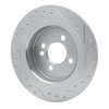 E-Line Drilled & Slotted Silver Brake Rotor, 2009-2014 Mini, Position: Rear Left - image 2