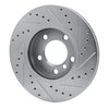 E-Line Drilled & Slotted Silver Brake Rotor, 2011-2016 Mini, Position: Front Left - image 2