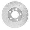 E-Line Drilled & Slotted Silver Brake Rotor, 2011-2016 Mini, Position: Front Right - image 1