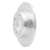 E-Line Drilled & Slotted Silver Brake Rotor, 2011-2016 Mini, Position: Rear Left - image 1