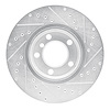 E-Line Drilled & Slotted Silver Brake Rotor, 2011-2016 Mini, Position: Front Left - image 1