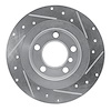 E-Line Drilled & Slotted Silver Brake Rotor, 2013-2016 Mini, Position: Rear Left - image 1