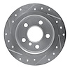 E-Line Drilled & Slotted Silver Brake Rotor, Fits Select Mini, Position: Rear Right - image 1
