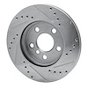 E-Line Drilled & Slotted Silver Brake Rotor, Fits Select Mini, Position: Front Left - image 1