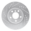 E-Line Drilled & Slotted Silver Brake Rotor, Fits Select Mini, Position: Front Right - image 1
