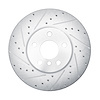 E-Line Drilled & Slotted Silver Brake Rotor, Fits Select Mini, Position: Front Left - image 1