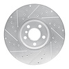 E-Line Drilled & Slotted Silver Brake Rotor, 2015-2019 Mini, Position: Front Right - image 1