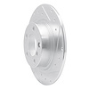 E-Line Drilled & Slotted Silver Brake Rotor, Fits Select Mini, Position: Front Right