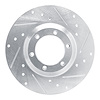E-Line Drilled & Slotted Silver Brake Rotor, 1978-1983 GM, Position: Front Right - image 1