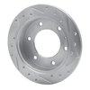 E-Line Drilled & Slotted Silver Brake Rotor, 1988-1995 GM, Position: Rear Left - image 3