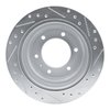 E-Line Drilled & Slotted Silver Brake Rotor, 1992-2004 Fits Multiple Makes/Models, Position: Rear Left - image 4