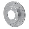 E-Line Drilled & Slotted Silver Brake Rotor, 2001-2004 Fits Multiple Makes/Models, Position: Front Left - image 2