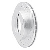 E-Line Drilled & Slotted Silver Brake Rotor, 2001-2004 Fits Multiple Makes/Models, Position: Front Right - image 1
