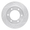 E-Line Drilled & Slotted Silver Brake Rotor, 2001-2004 Fits Multiple Makes/Models, Position: Front Right - image 2