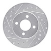 E-Line Drilled & Slotted Silver Brake Rotor, 1983-1988 Mopar, Position: Front Left - image 1