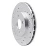 E-Line Drilled & Slotted Silver Brake Rotor, 1983-1988 Mopar, Position: Front Left - image 2