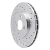 E-Line Drilled & Slotted Silver Brake Rotor, 1983-1988 Mopar, Position: Front Right - image 1