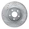 E-Line Drilled & Slotted Silver Brake Rotor, 1989-1995 Mopar, Position: Front Left - image 1