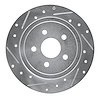 E-Line Drilled & Slotted Silver Brake Rotor, 1988-1995 Fits Multiple Makes/Models, Position: Rear Left - image 1