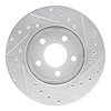 E-Line Drilled & Slotted Silver Brake Rotor, 1995-2000 Mopar, Position: Front Left - image 1