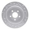 E-Line Drilled & Slotted Silver Brake Rotor, 1995-2007 Mopar, Position: Rear Left - image 2