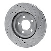 E-Line Drilled & Slotted Silver Brake Rotor, 2001-2010 Mopar, Position: Front Left - image 1