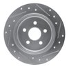 E-Line Drilled & Slotted Silver Brake Rotor, 2003-2010 Mopar, Position: Rear Left - image 4