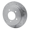 E-Line Drilled & Slotted Silver Brake Rotor, 2007-2017 Fits Multiple Makes/Models, Position: Rear Left - image 1