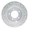 E-Line Drilled & Slotted Silver Brake Rotor, 2007-2017 Fits Multiple Makes/Models, Position: Rear Right - image 2