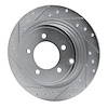 E-Line Drilled & Slotted Silver Brake Rotor, 2007-2017 Fits Multiple Makes/Models, Position: Rear Left - image 1