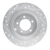 E-Line Drilled & Slotted Silver Brake Rotor, 2007-2017 Fits Multiple Makes/Models, Position: Rear Right - image 2