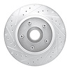 E-Line Drilled & Slotted Silver Brake Rotor, 1971-1981 Mopar, Position: Front Left - image 1