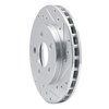 E-Line Drilled & Slotted Silver Brake Rotor, 1985-1989 Mopar, Position: Front Right - image 2