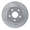 E-Line Drilled & Slotted Silver Brake Rotor, 1988-1990 Mopar, Position: Front Left - image 1