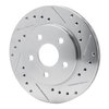 E-Line Drilled & Slotted Silver Brake Rotor, 1991-1992 Mopar, Position: Front Right - image 2