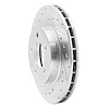 E-Line Drilled & Slotted Silver Brake Rotor, 1993-1997 Mopar, Position: Front Left - image 1