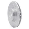 E-Line Drilled & Slotted Silver Brake Rotor, 1992-2002 Mopar, Position: Front Right - image 3