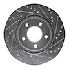 E-Line Drilled & Slotted Silver Brake Rotor, 1998-2004 Mopar, Position: Front Left - image 1