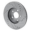 E-Line Drilled & Slotted Silver Brake Rotor, 2000-2005 Mopar, Position: Front Left - image 1