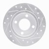 E-Line Drilled & Slotted Silver Brake Rotor, 1978-1990 Mopar, Position: Front Left - image 3