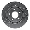 E-Line Drilled & Slotted Silver Brake Rotor, 2007-2017 Fits Multiple Makes/Models, Position: Front Right - image 1